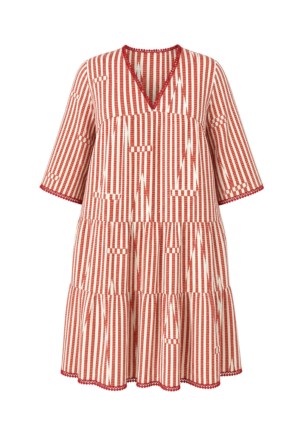 Mable Cotton Silk Short Dress in Boat Stripe