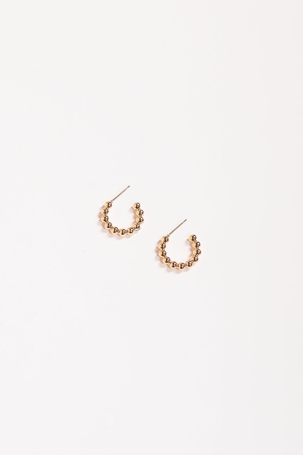 Macey Mini Cast Ball Hoops in Gold