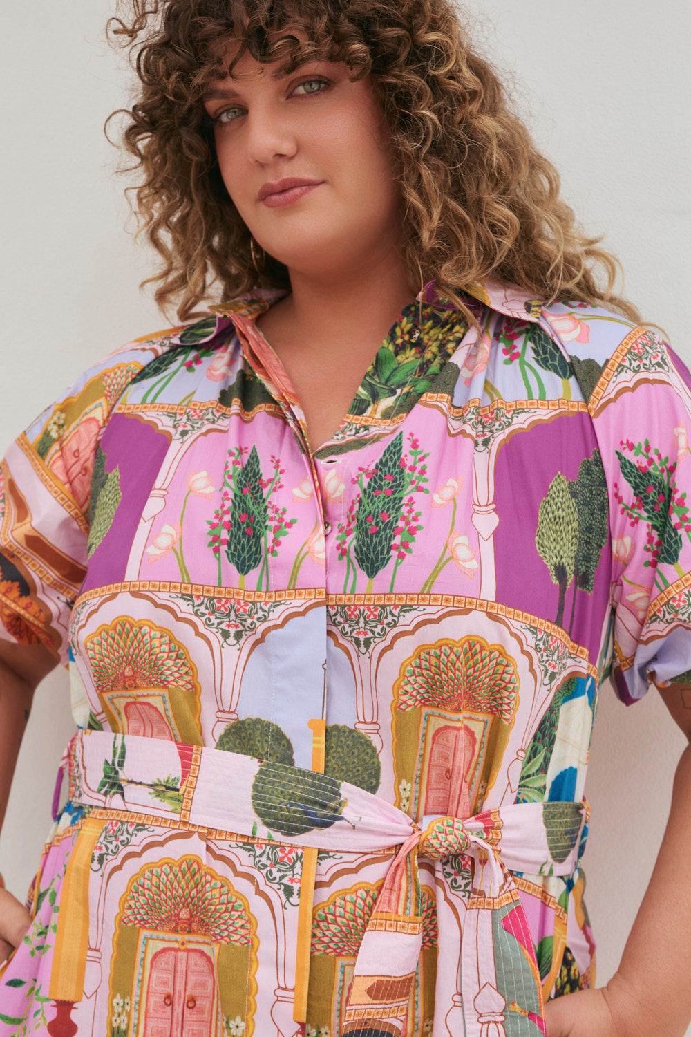 Matilda Collared Dress in Padam Mosaic