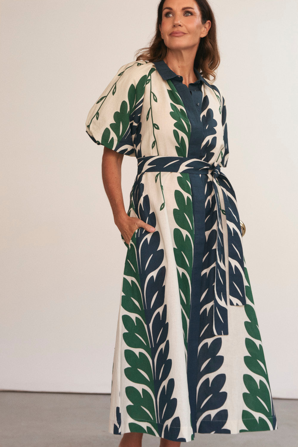 Matilda Collared Dress in Vineline