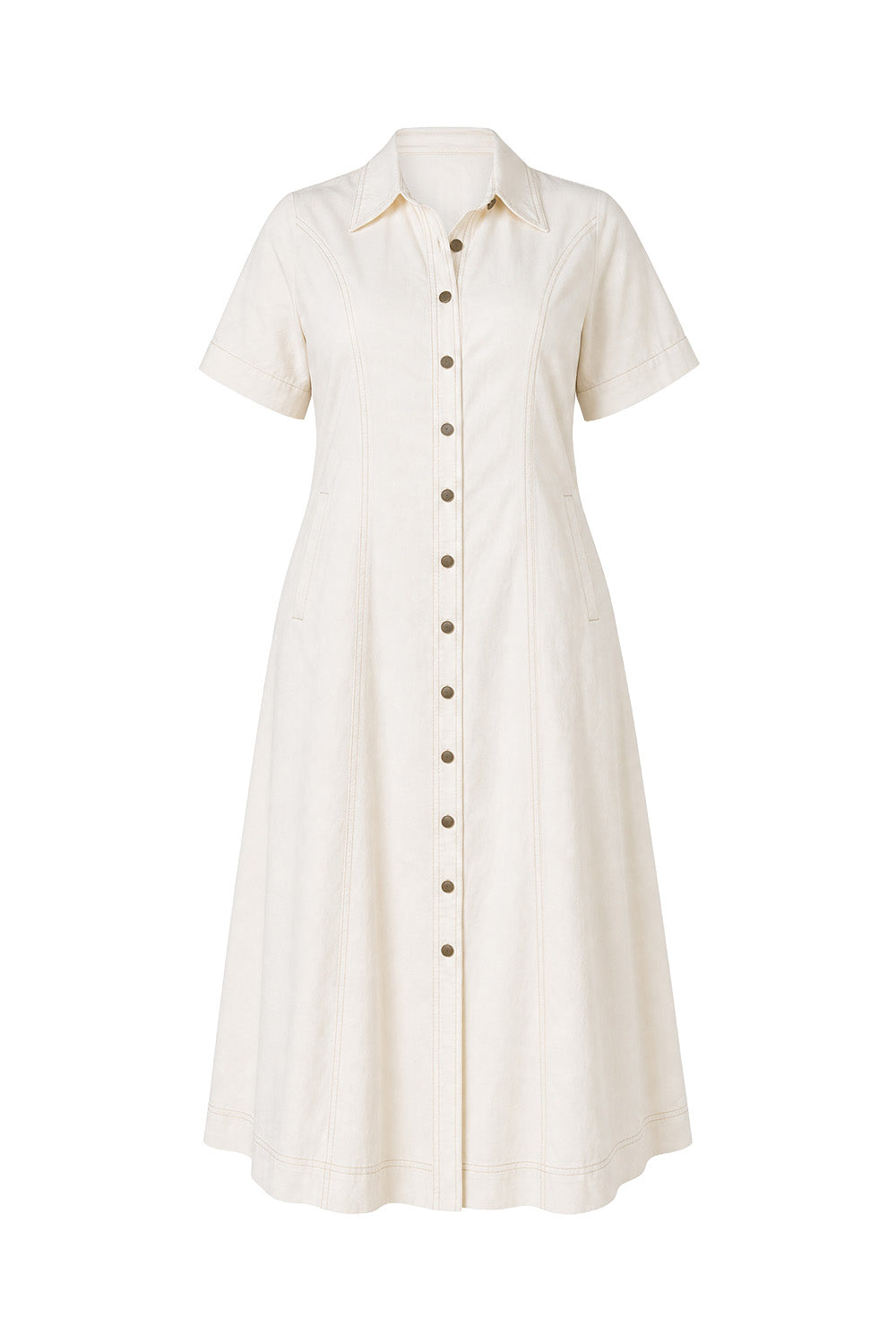 Maya Collared Dress in White