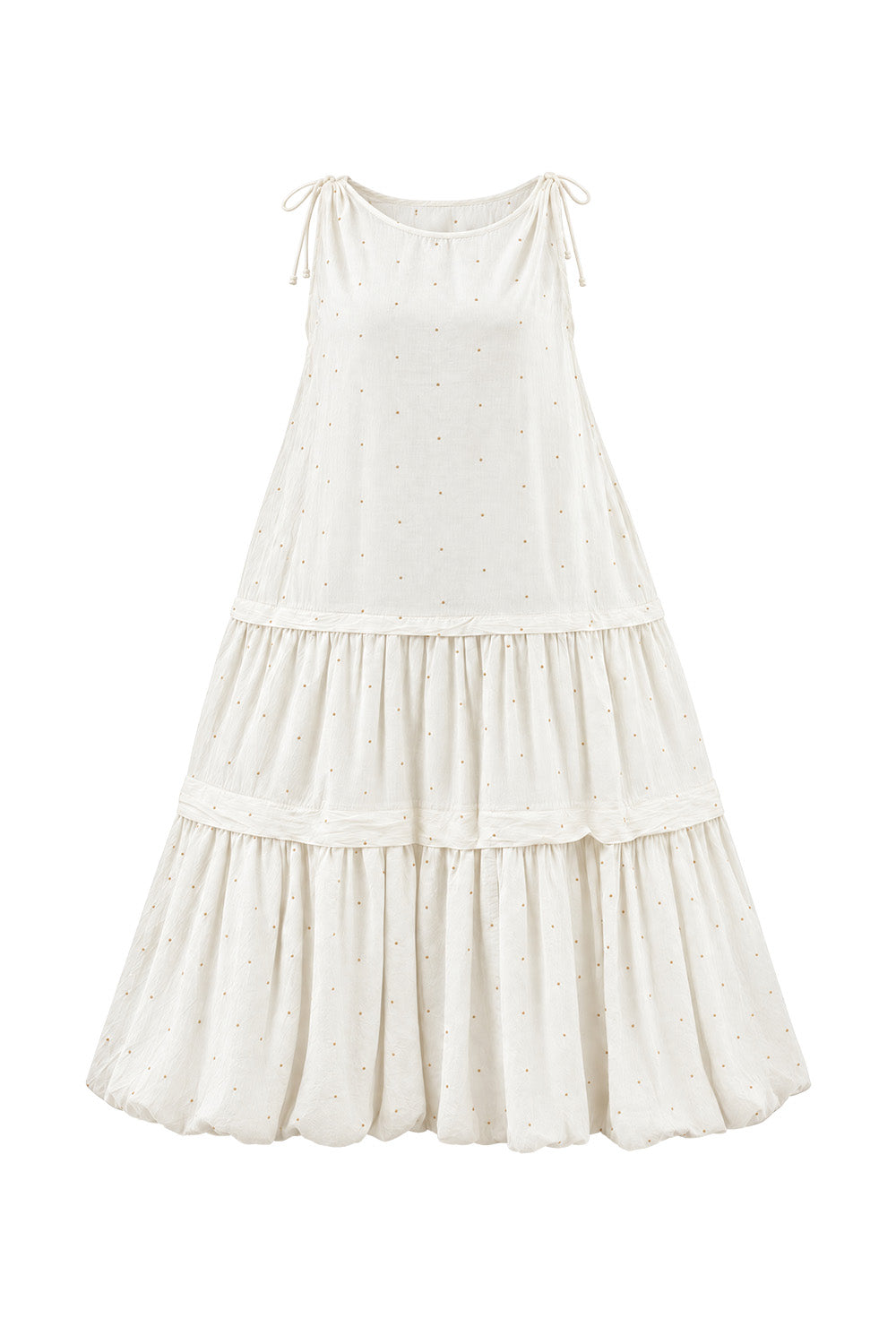Millie Reversible Bubble Hem Dress in White Aurum