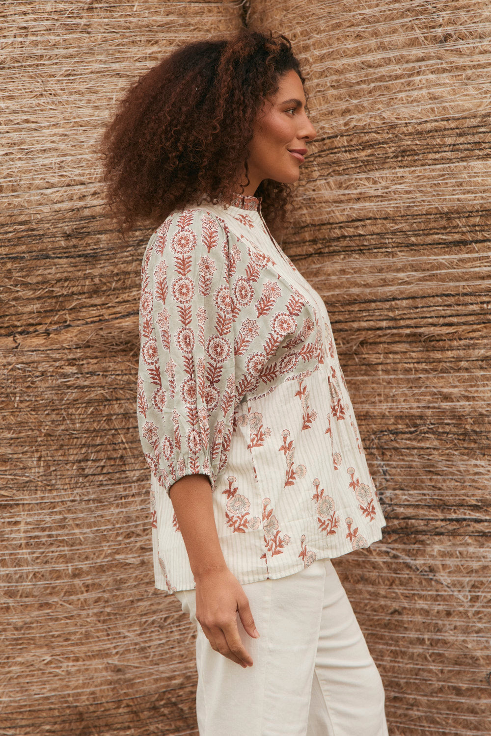 Mirabelle Frill Blouse in Fernwood