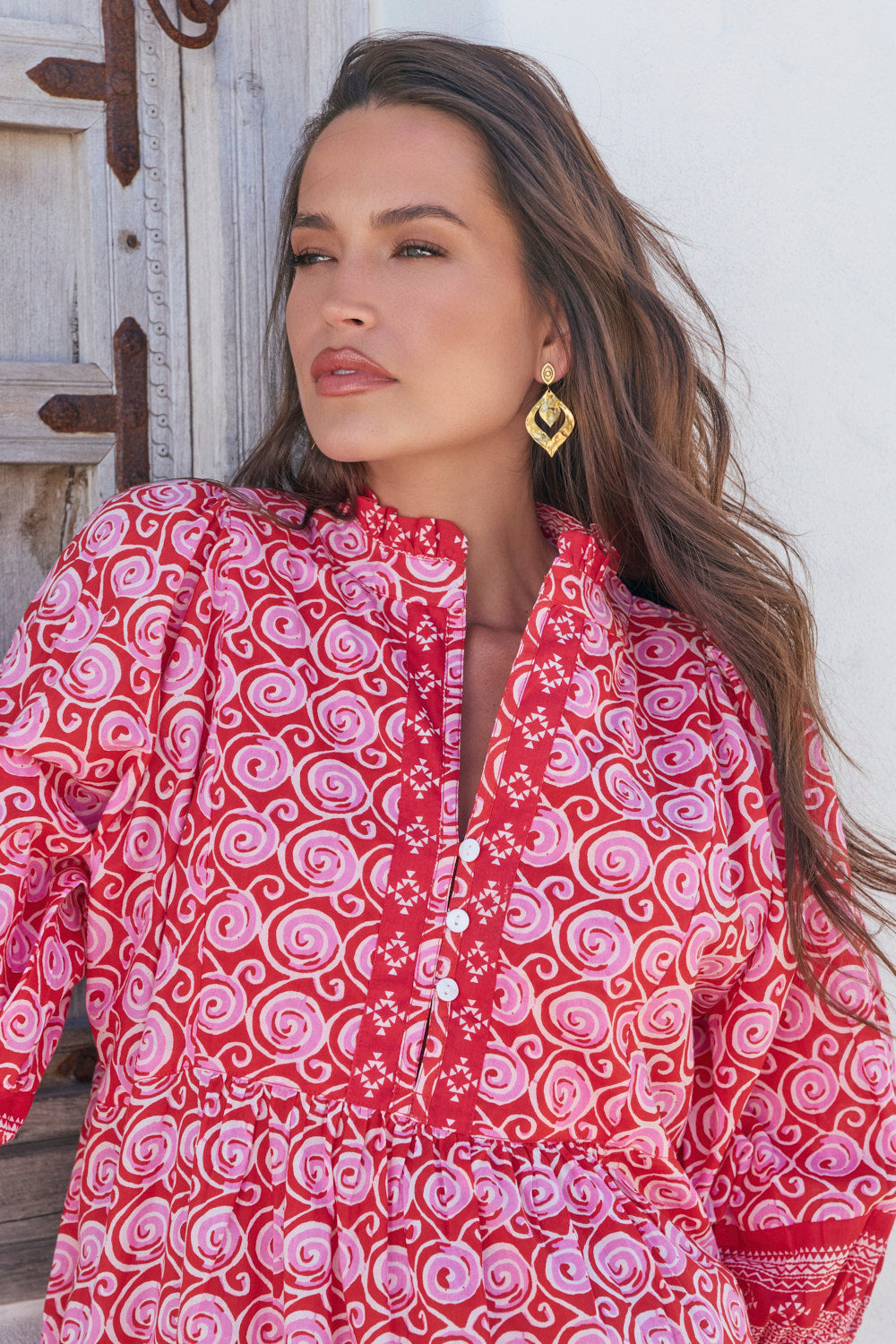 Mirabelle Frill Dress in Emberlyn