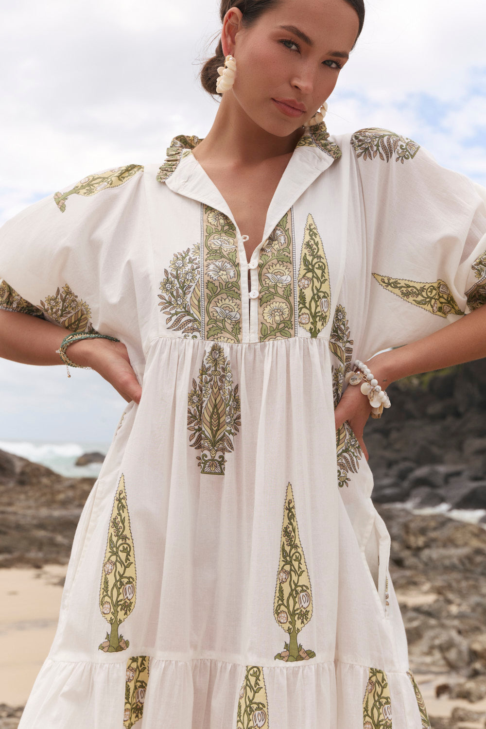 Mirabelle Frill Dress in Sagegrove