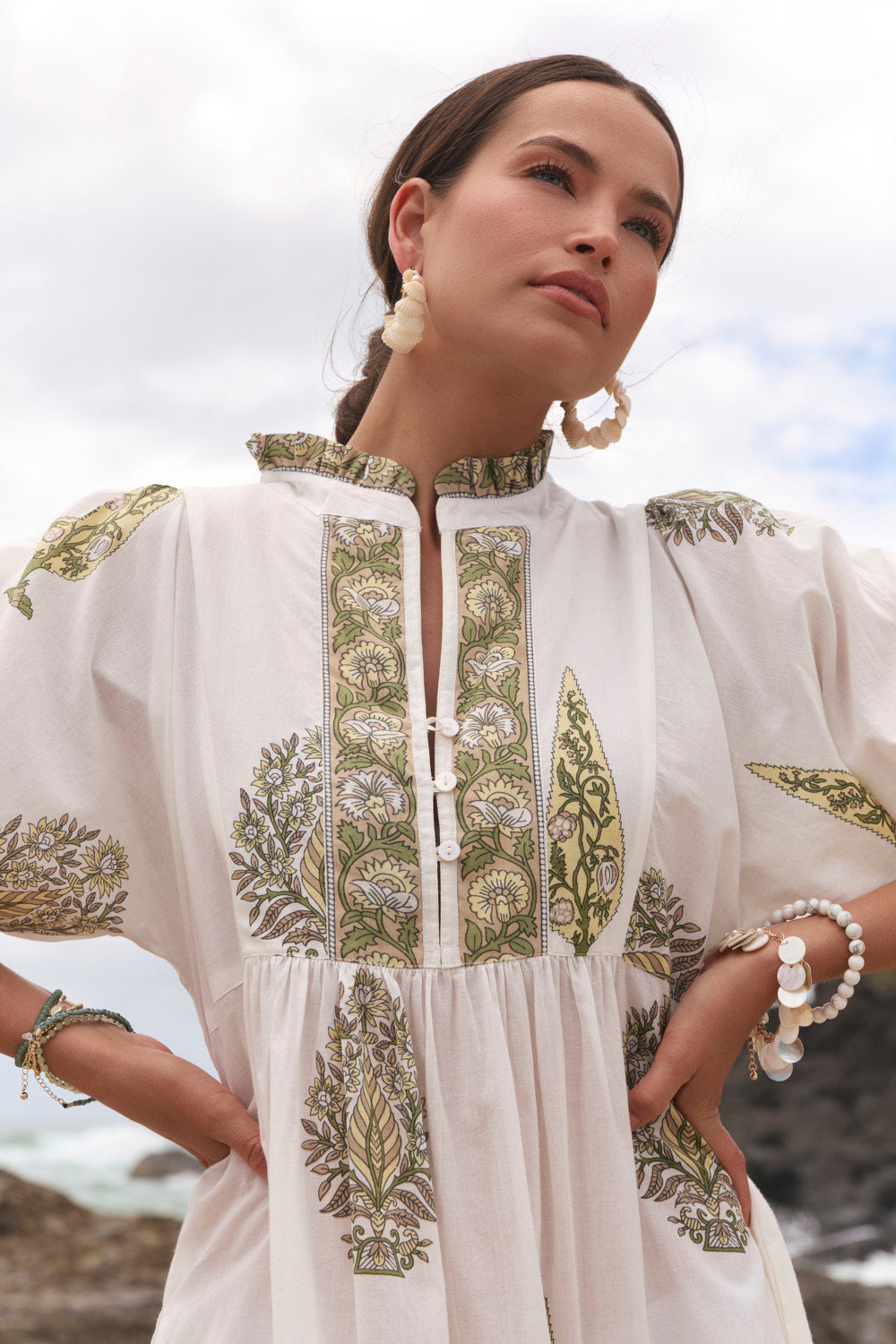 Mirabelle Frill Dress in Sagegrove