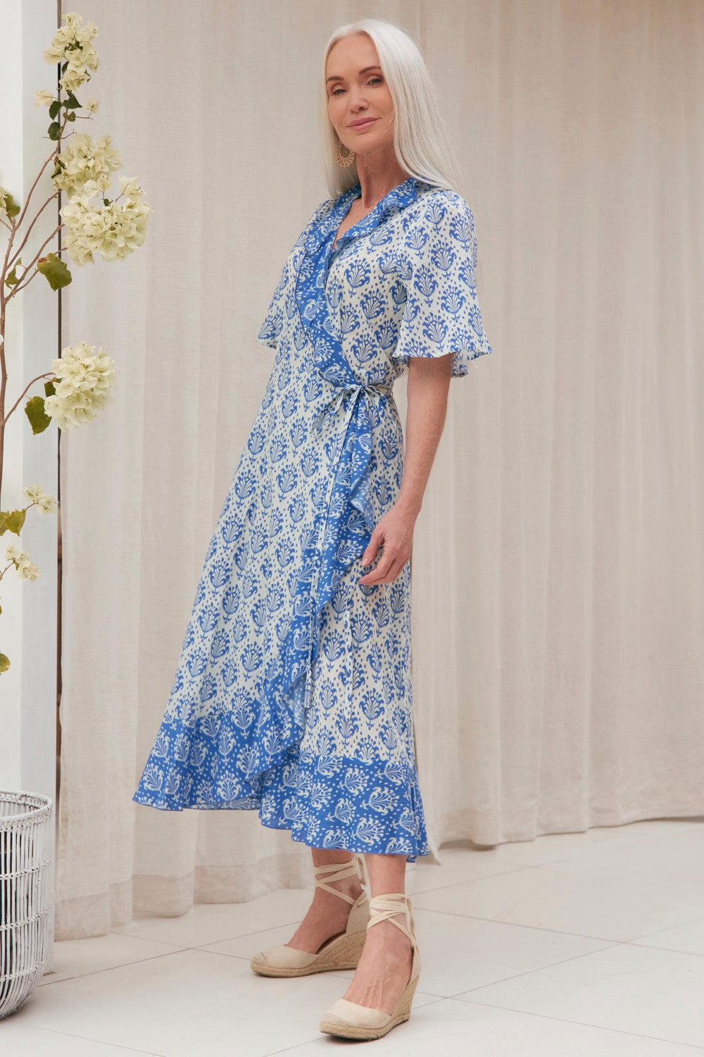 Mischa Wrap Dress in Bagru