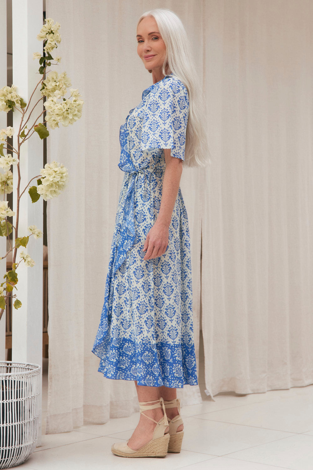 Mischa Wrap Dress in Bagru