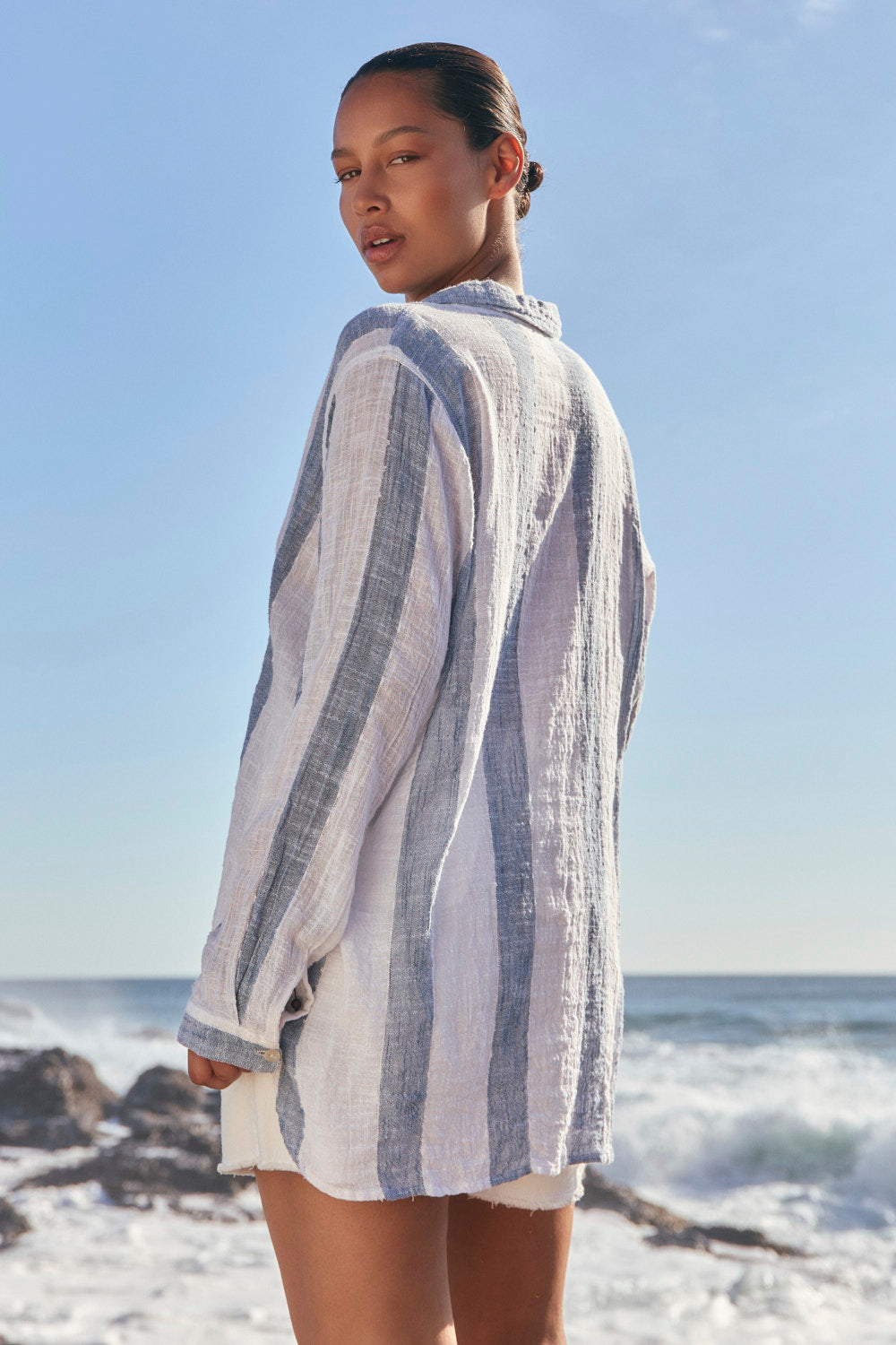 Natalia Shirt in Blue Stripe