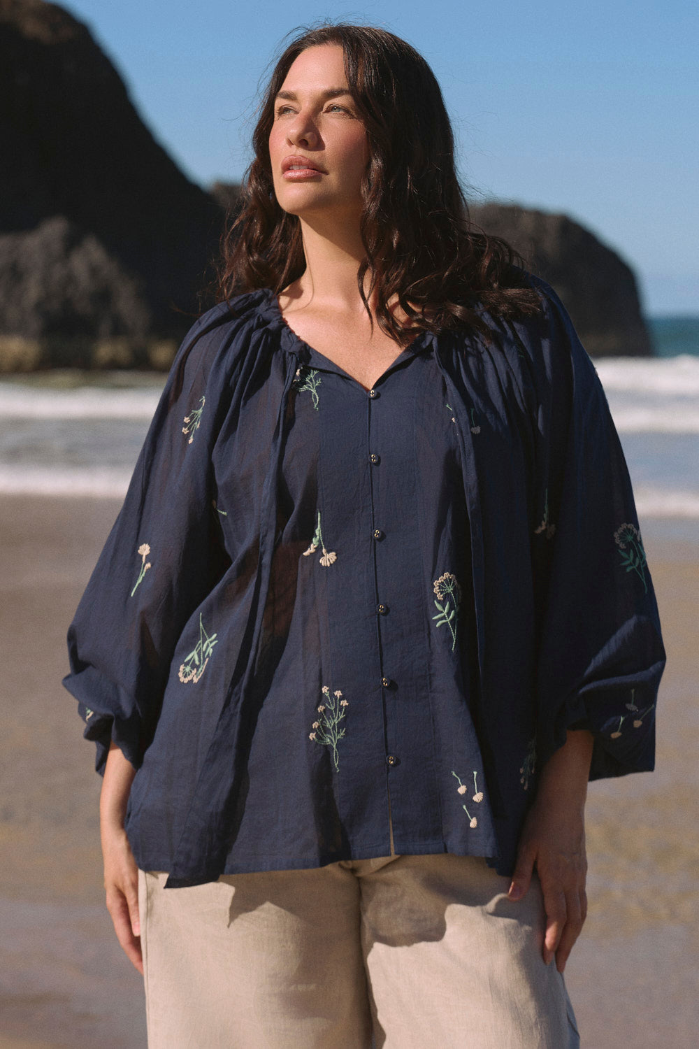 Nova Neck Tie Blouse in Seraphine