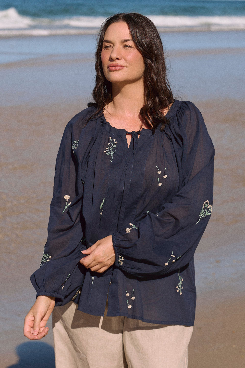Nova Neck Tie Blouse in Seraphine