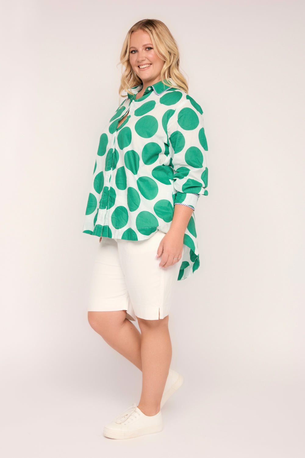 Oversized Boyfriend Shirt in Polka Fest