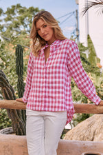 Oversized Linen Boyfriend Shirt in Treviso Pink