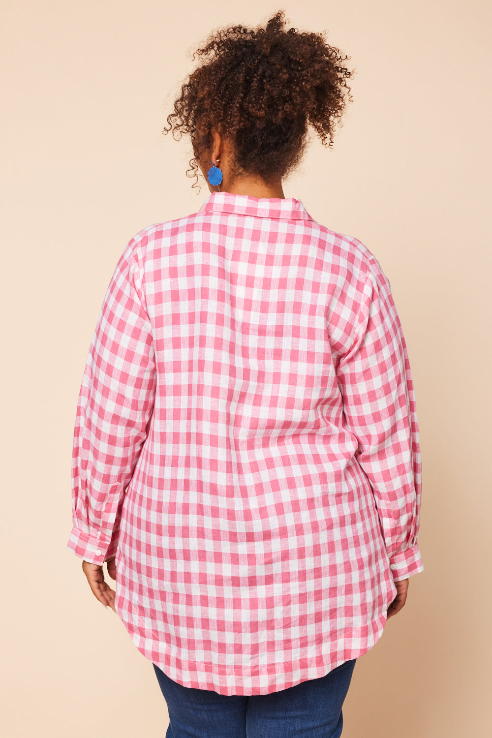 Oversized Linen Boyfriend Shirt in Treviso Pink