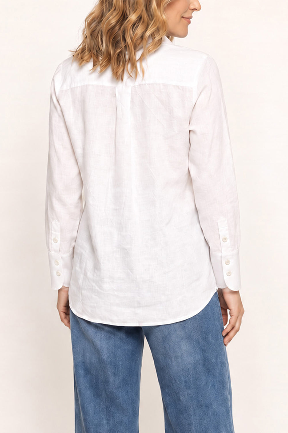 Oversized Linen Boyfriend Shirt in White