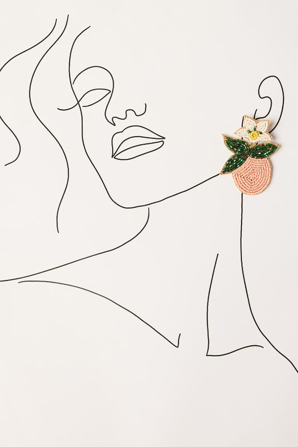 Peach Beaded Earrings in Orange