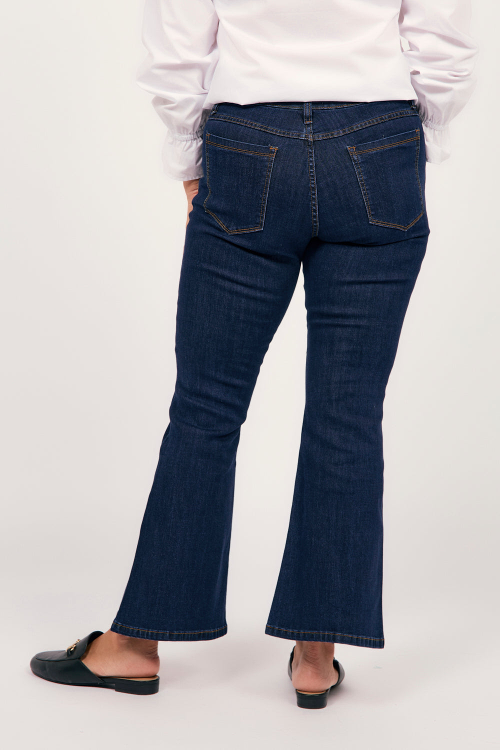 Adrift Denim Petite Flared Jeans in Dark Wash