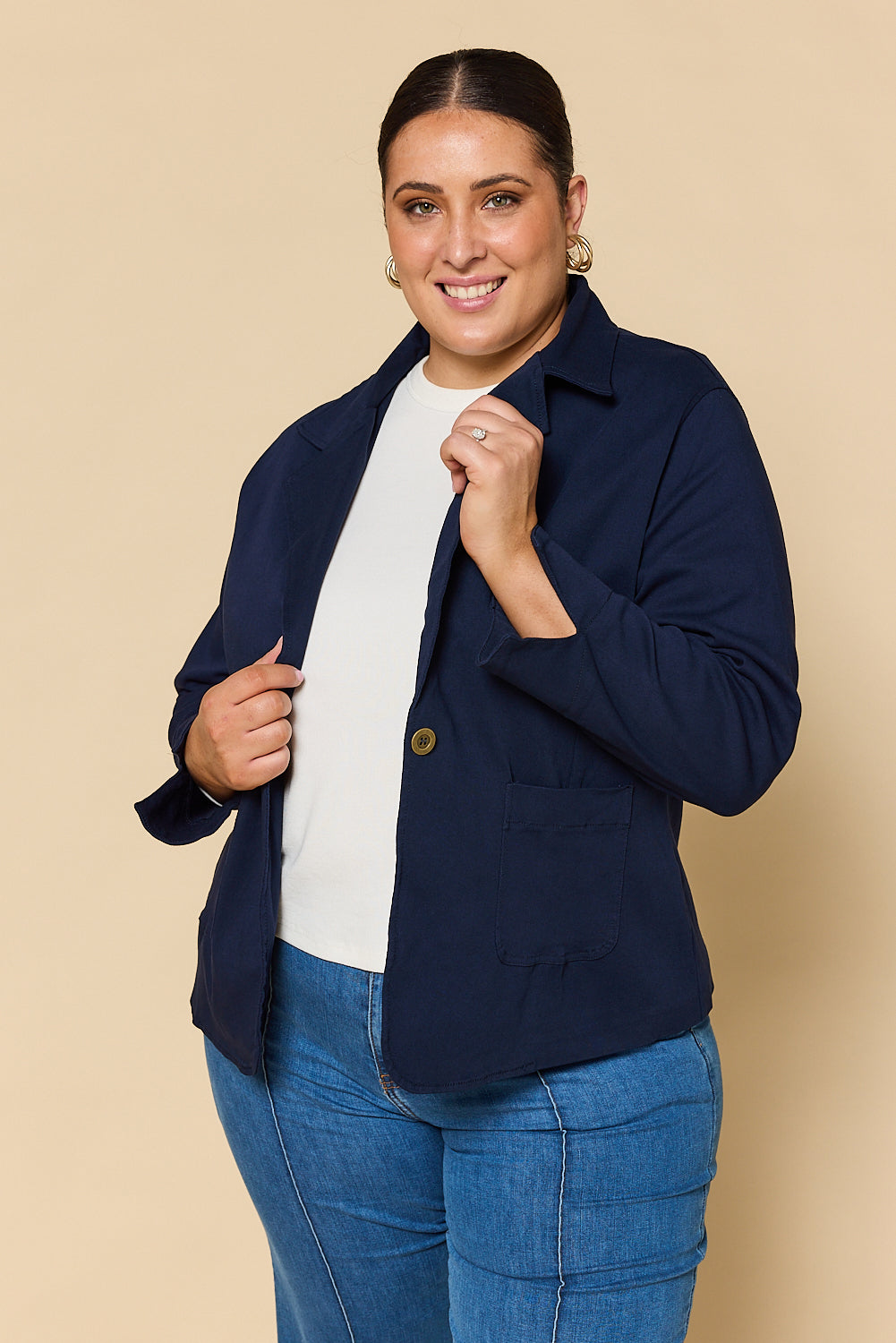 Adrift Ponte Blazer in Navy