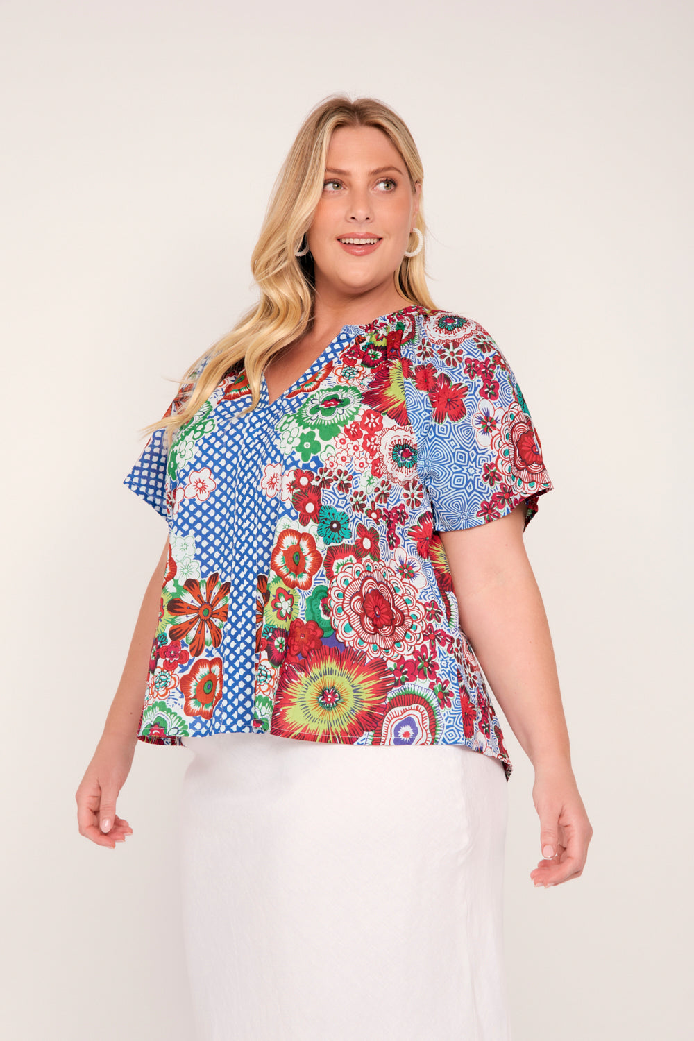 Quinn Flutter Sleeve Top in Saleya