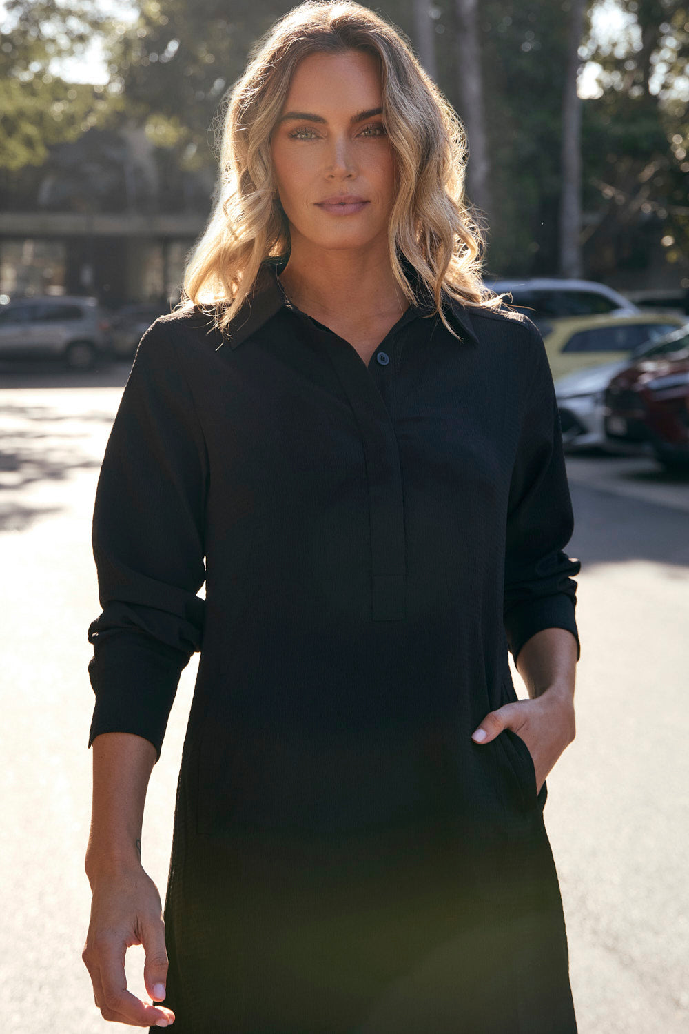 Relaxed Travel Dress in Black