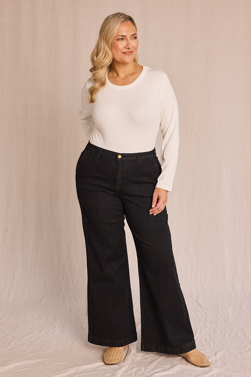 Plus size shops wide leg jeans australia