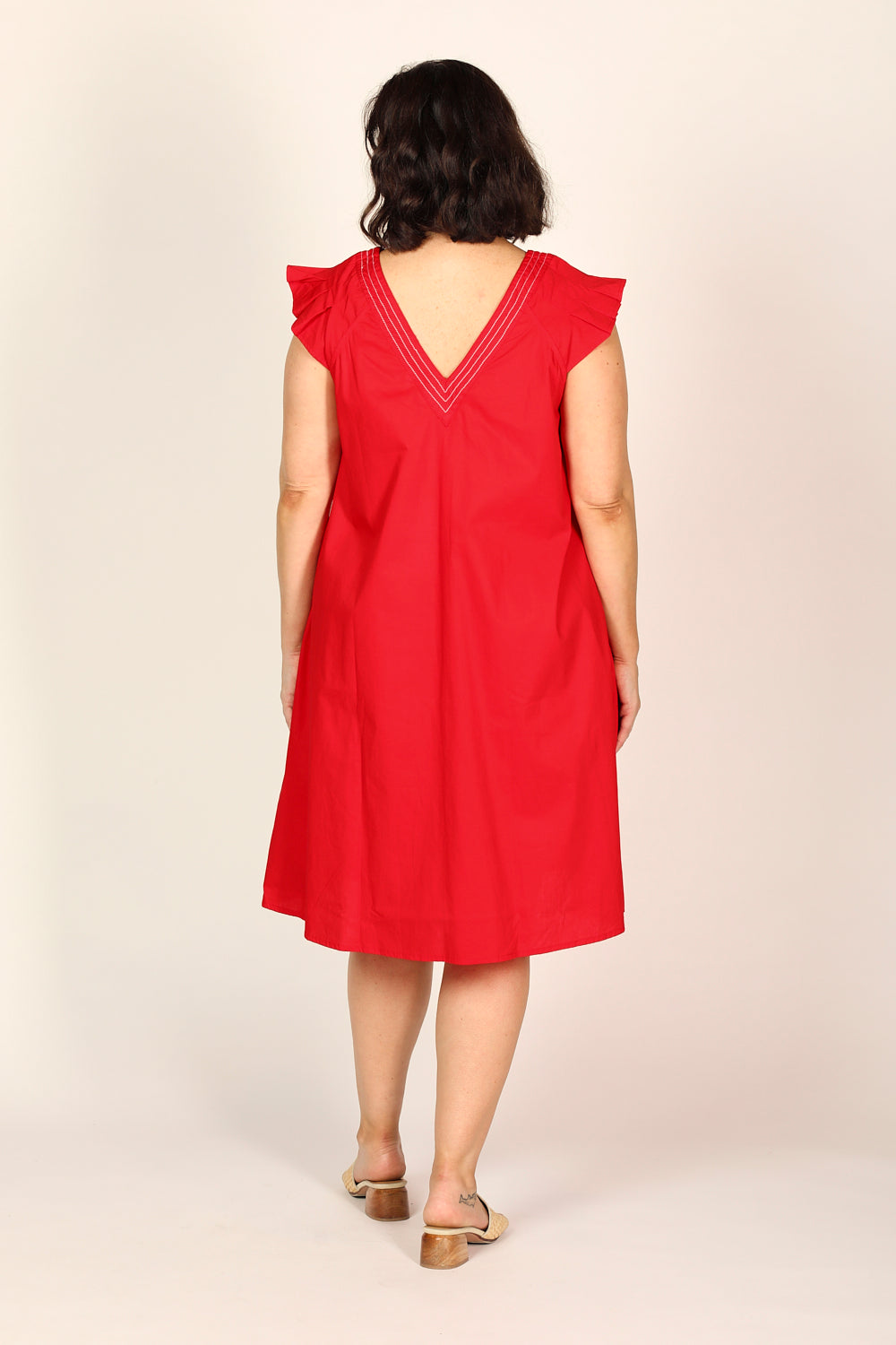 Rivka Poplin Short Dress in Christmas Cheer