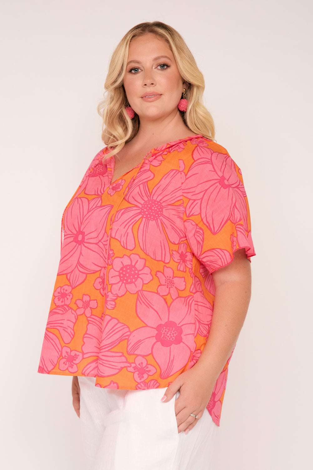 Robin Peasant Top in Flower Shower