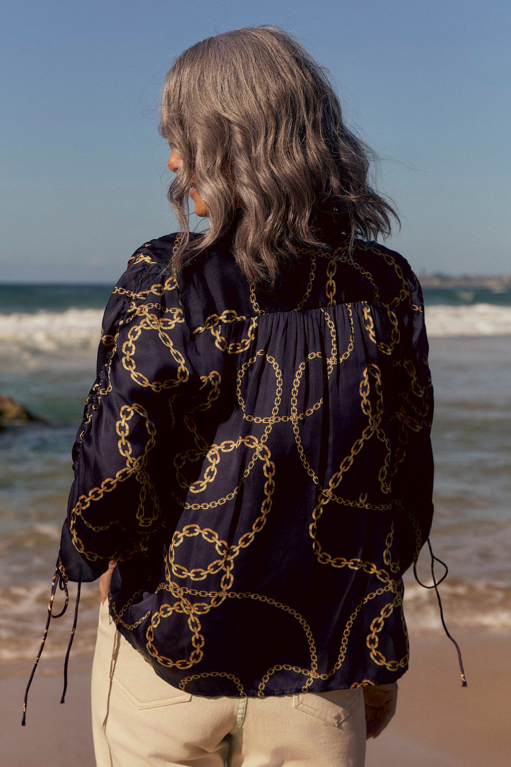 Romi High Neck Shirt in Meridian