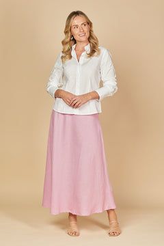 Sabina Linen Skirt in Peony