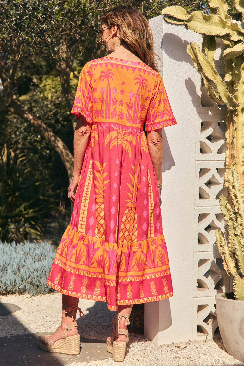 Sabre Frill Dress in Tangerina