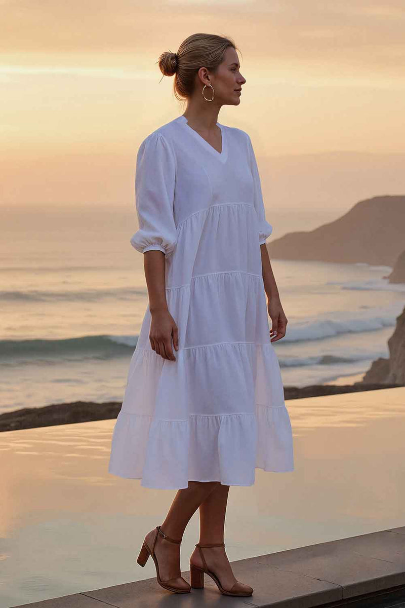 Sabre Maxi Dress - White
