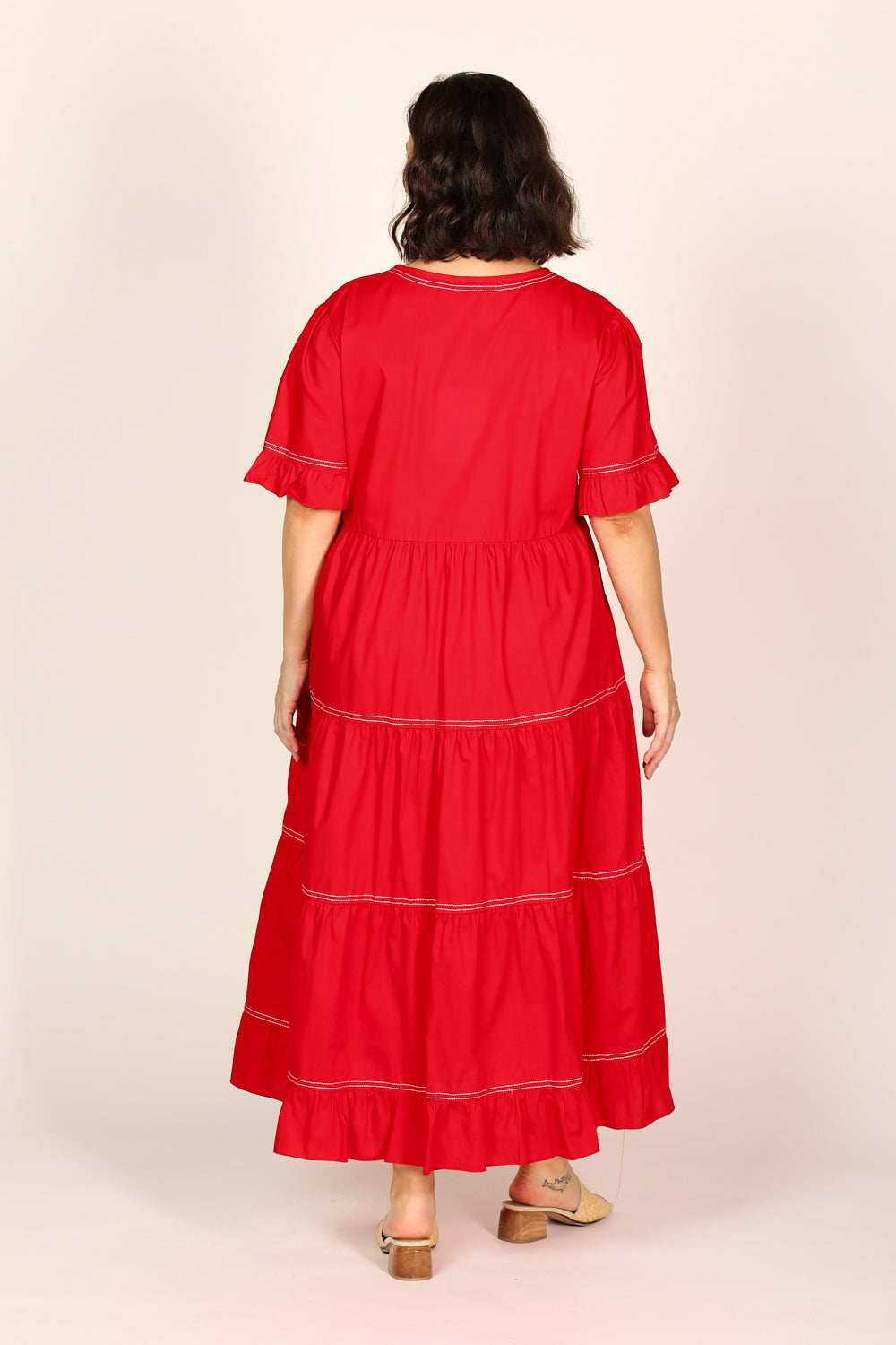 Sabre Poplin Frill Dress in Christmas Cheer