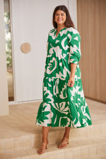 Sabre V-Neck Dress in Caledonia Emerald