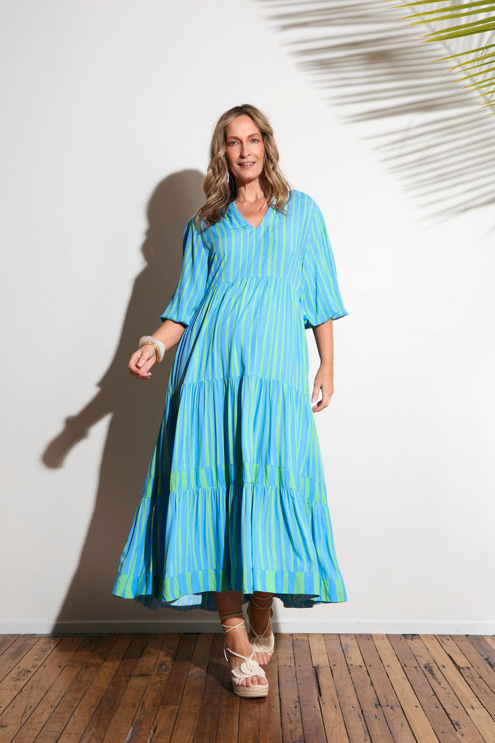 Sabre V-Neck Dress in Tropical Spring