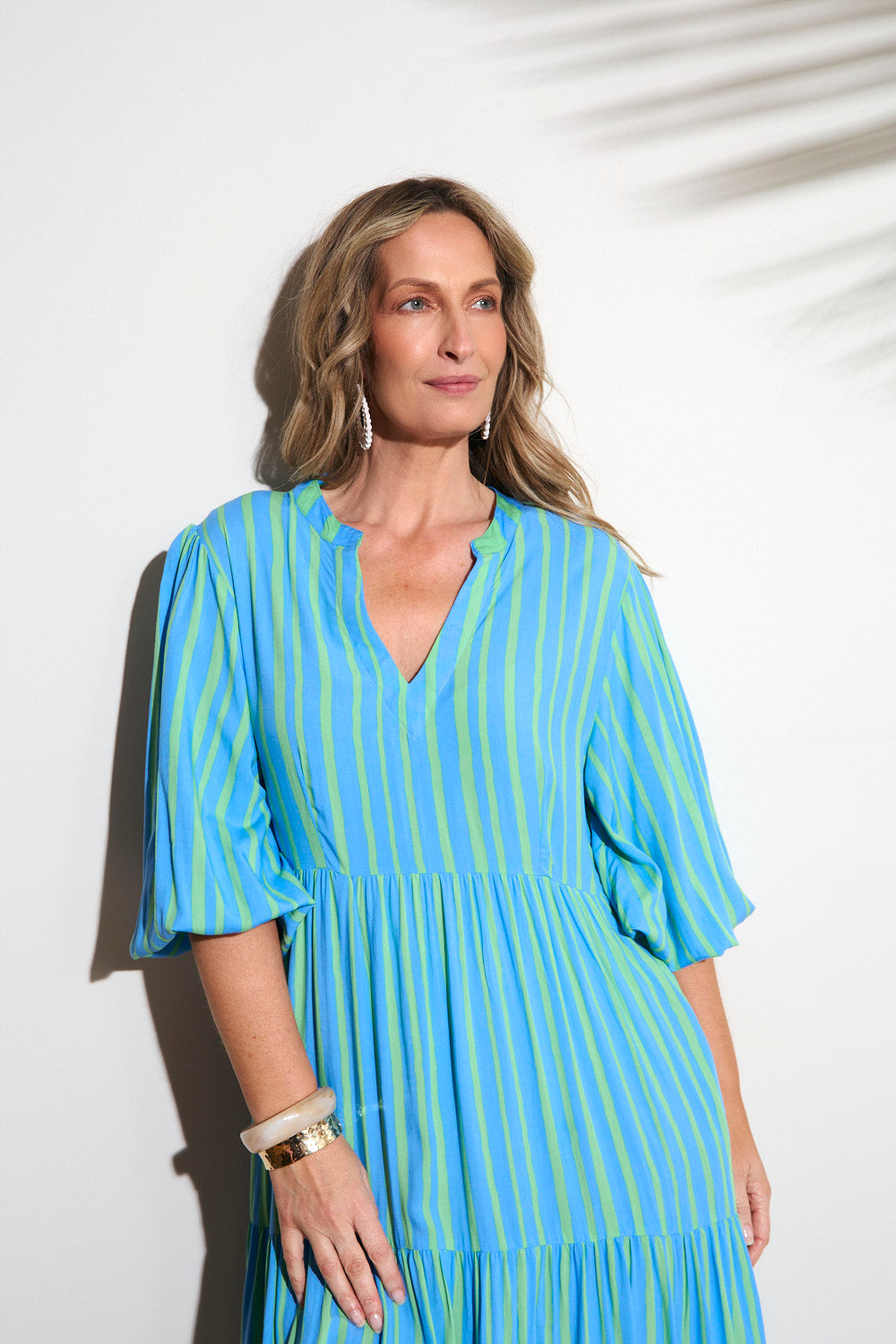 Sabre V-Neck Dress in Tropical Spring