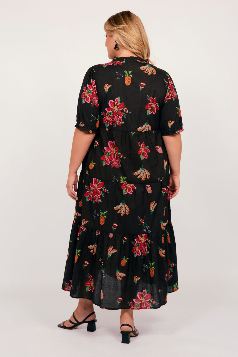 Sabre V-Neck Dress in Tapestry Blooms