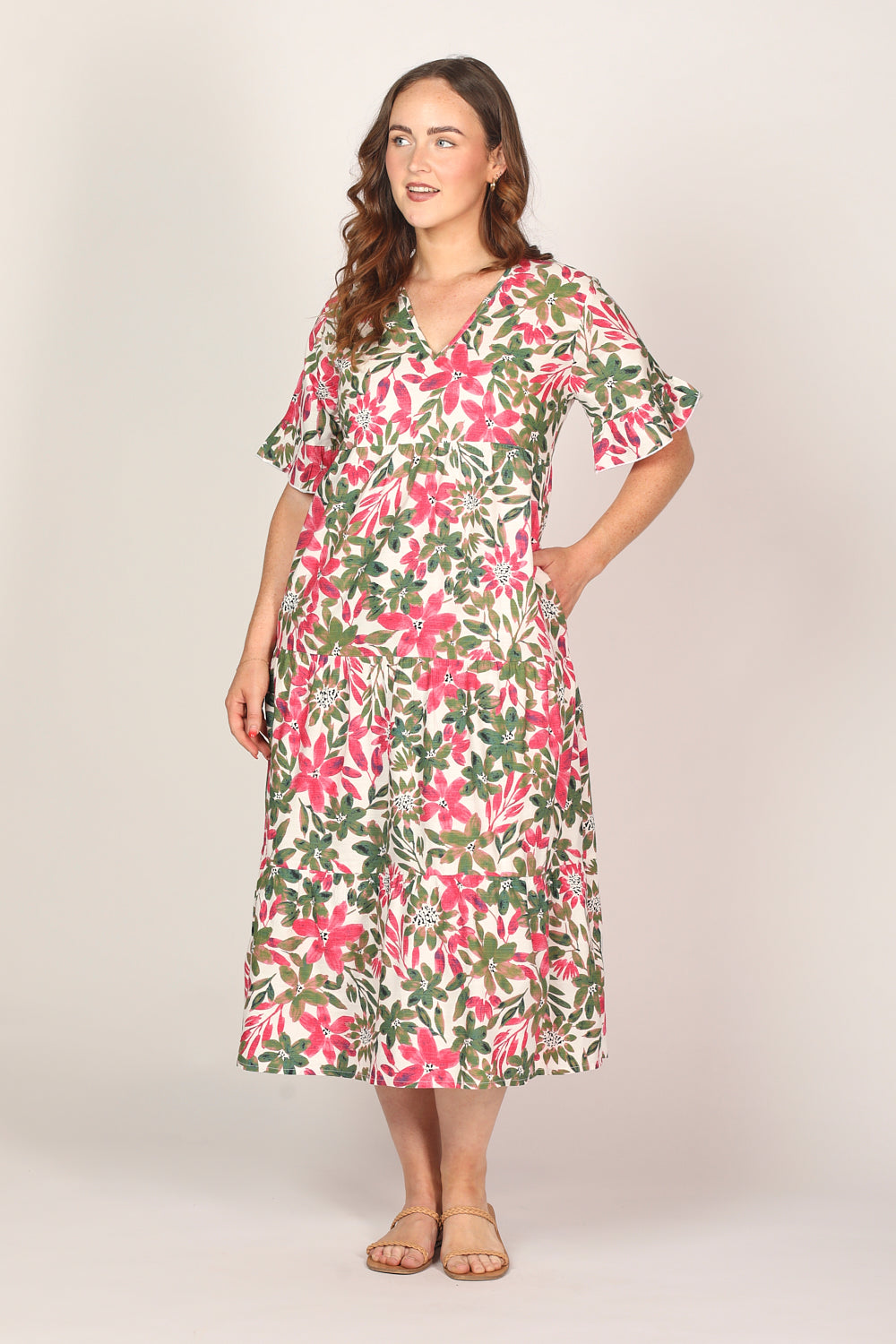 Sabrina Maxi Dress in Azalea Amore