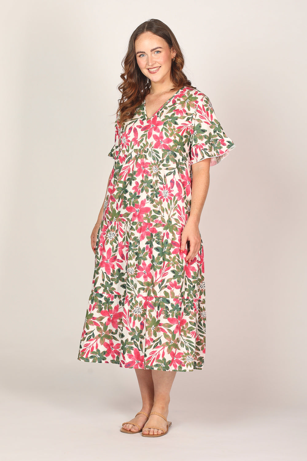 Sabrina Maxi Dress in Azalea Amore