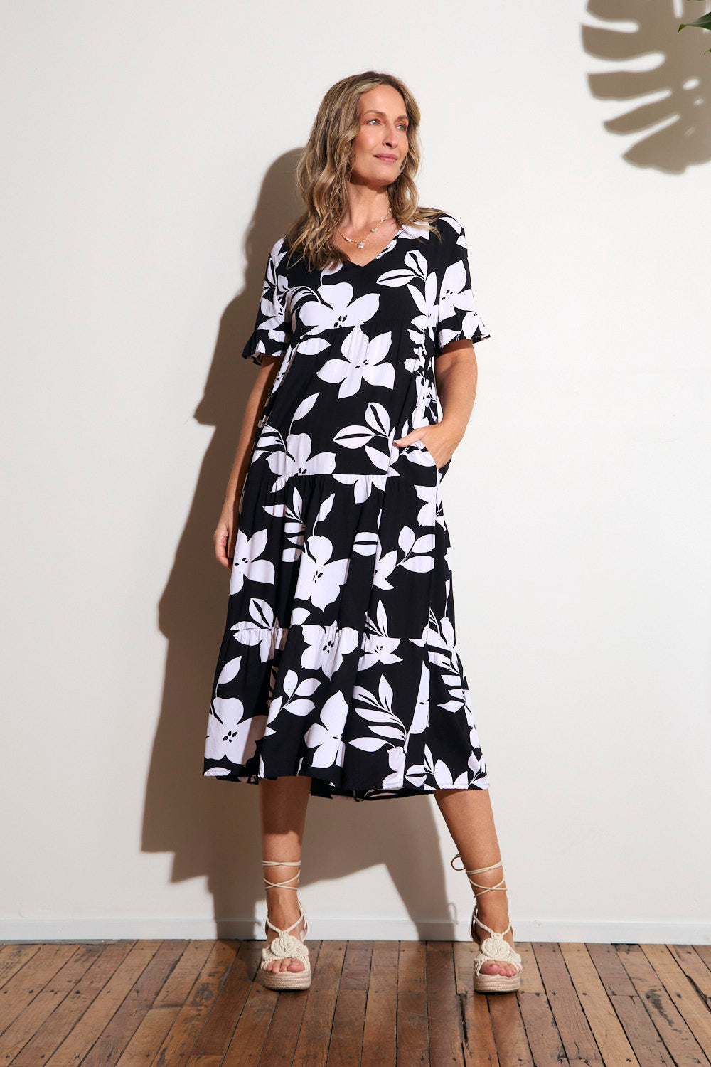 Sabrina Maxi Dress in Night Blooms