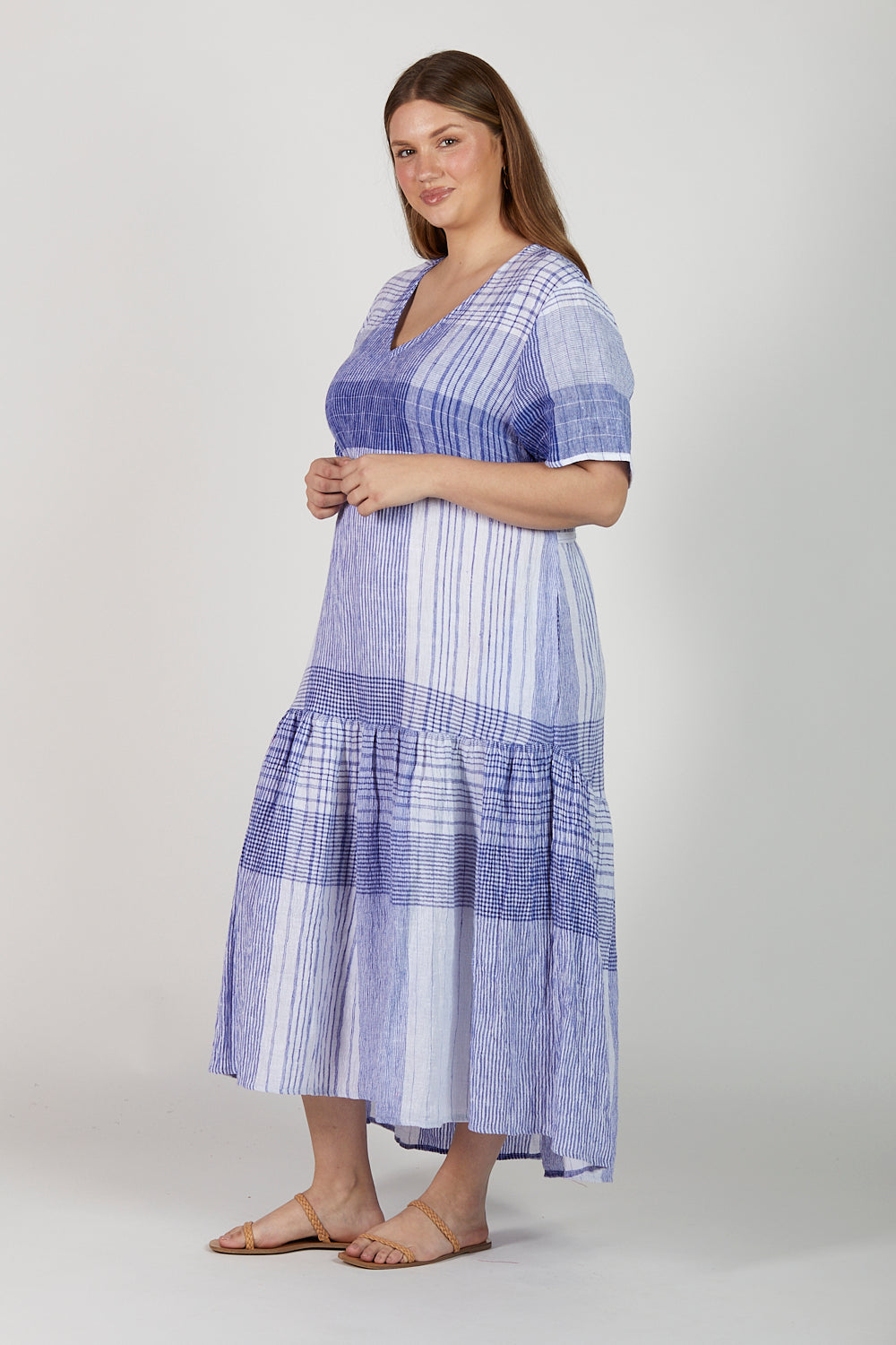 Sally Linen Maxi Dress in Saori