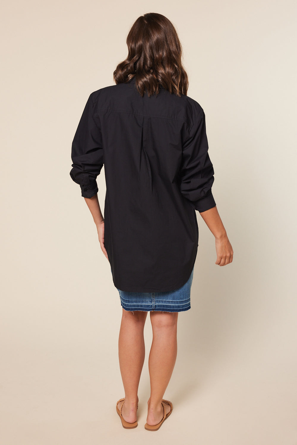 Sam Cotton Poplin Shirt in Black