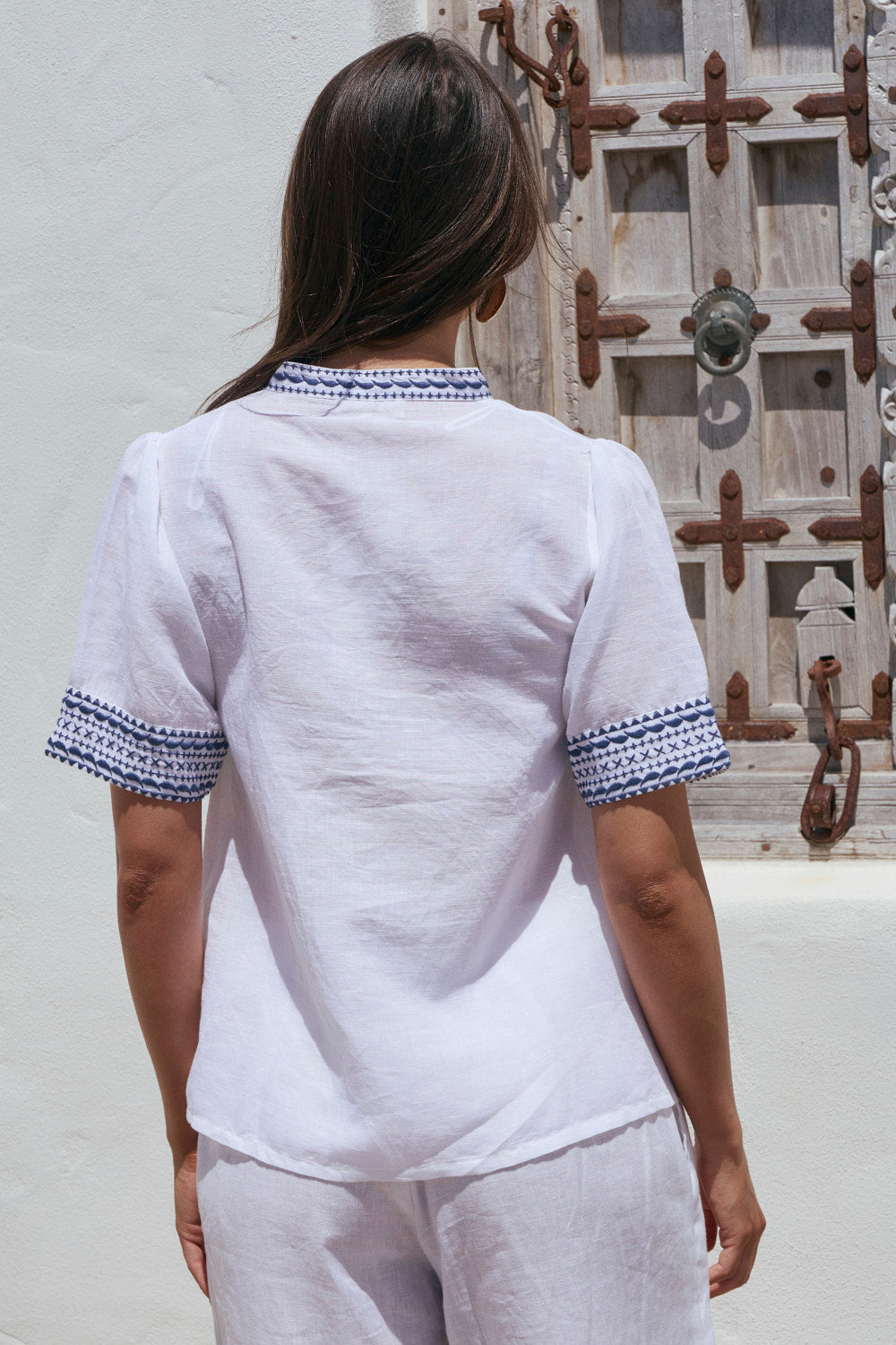 Samara Embroidered Blouse in White