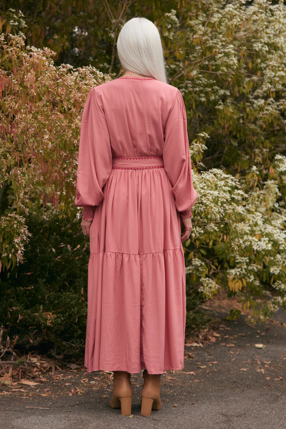 Savelle Embroidered Dress in Earth