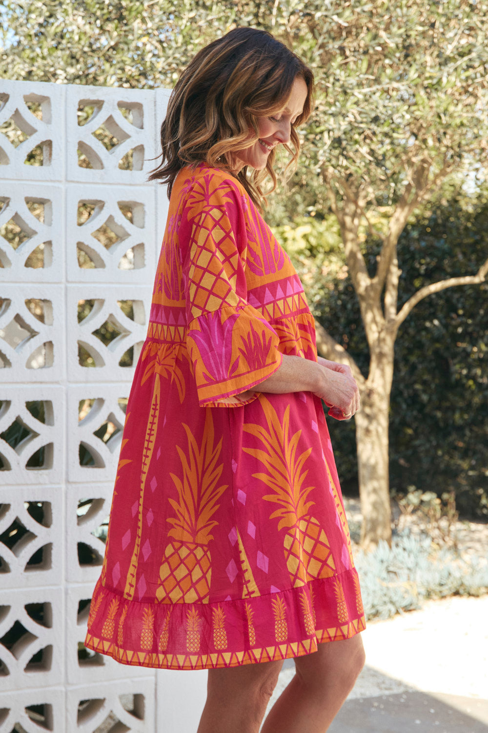 Scout Bell Sleeve Dress in Tangerina