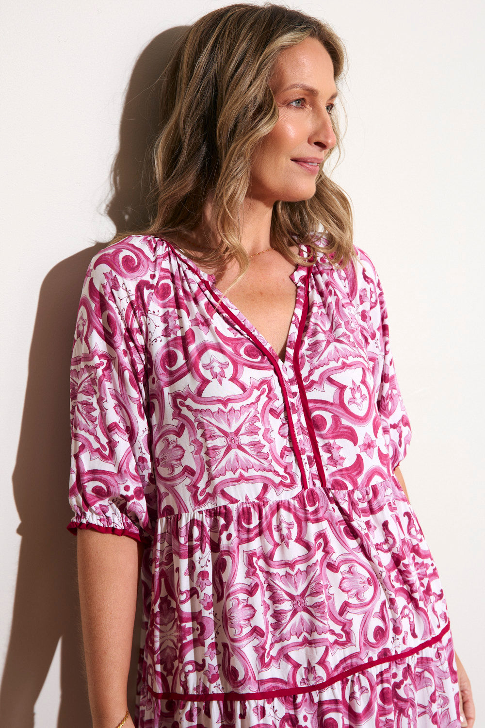 Scout Billow Sleeve Dress in Mulberry Bijou