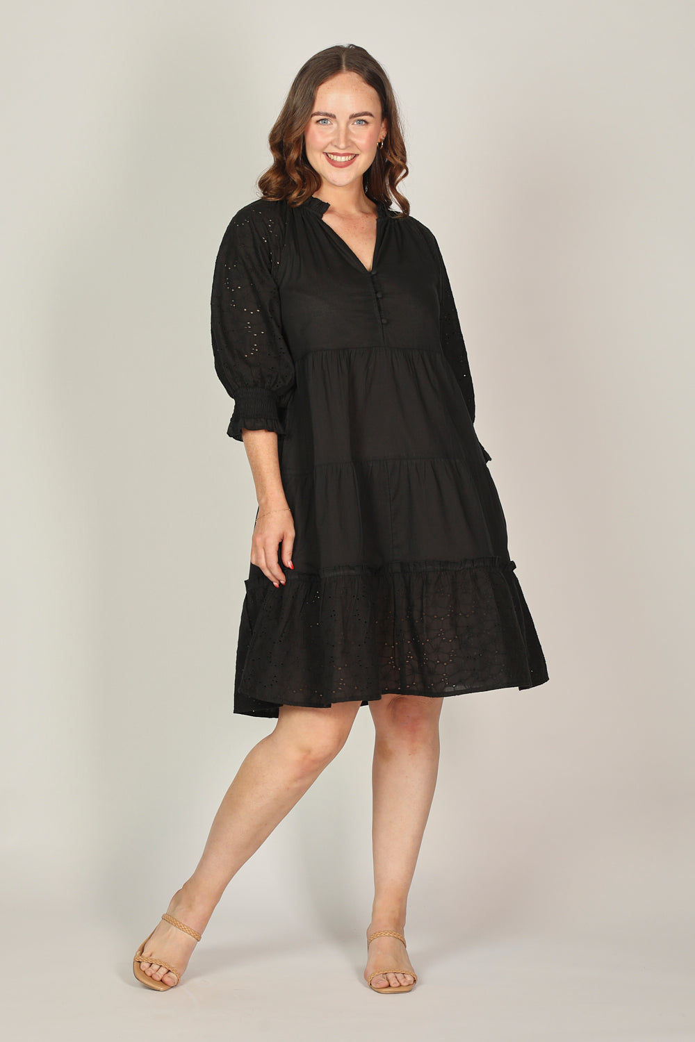 Scout Broderie Anglaise Dress in Black