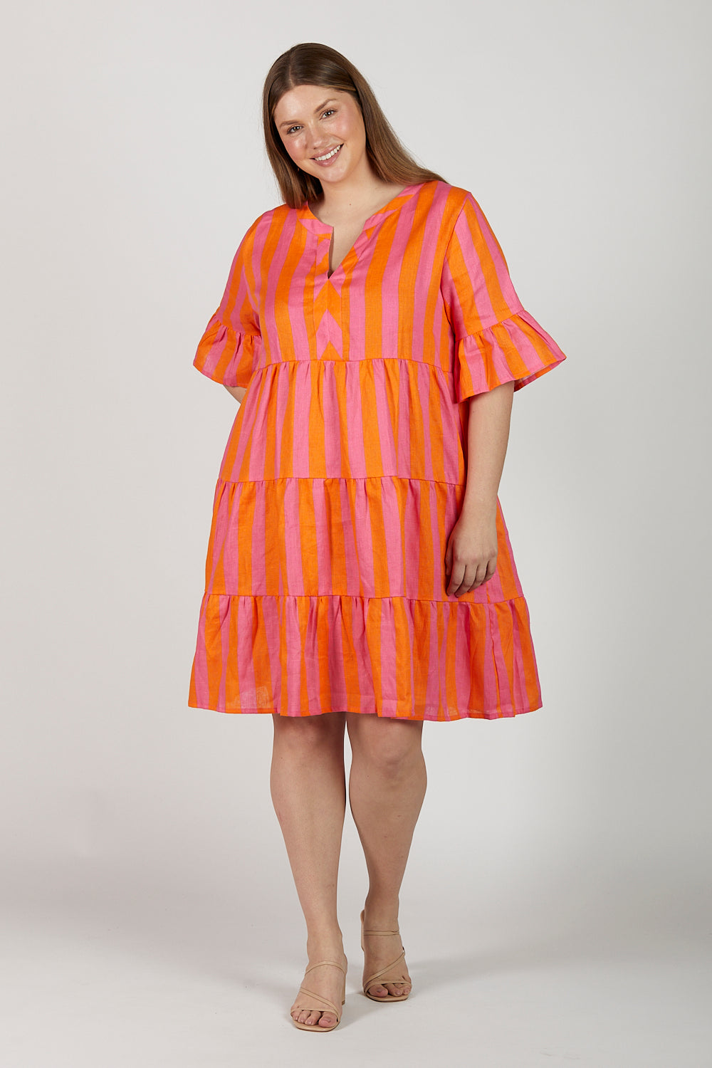 Scout Linen Tiered Dress in Afterglow