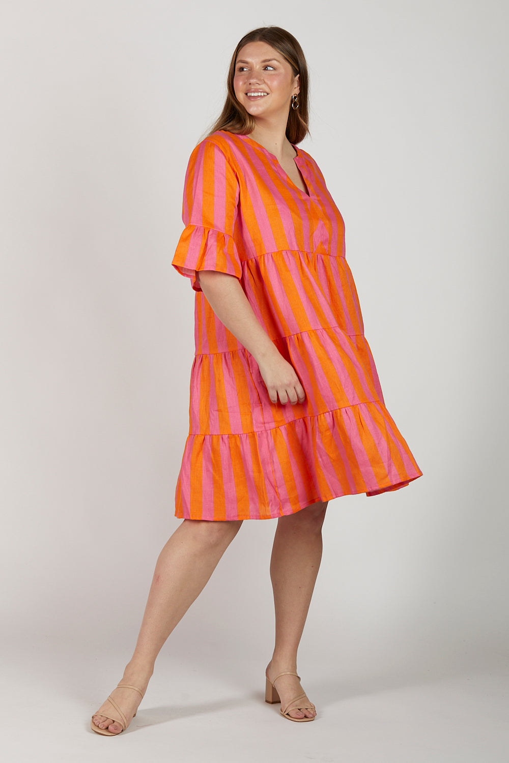 Scout Linen Tiered Dress in Afterglow