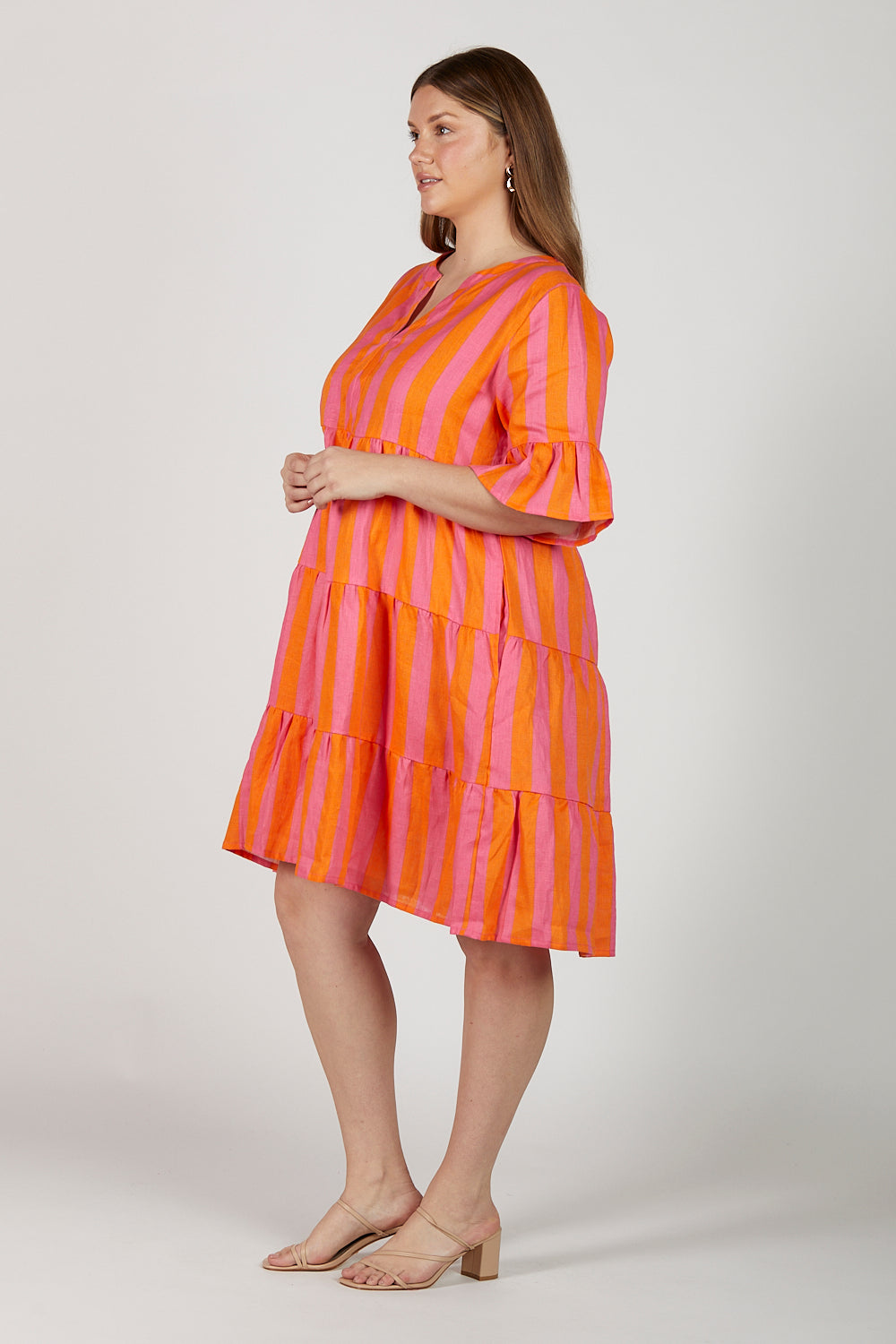 Scout Linen Tiered Dress in Afterglow