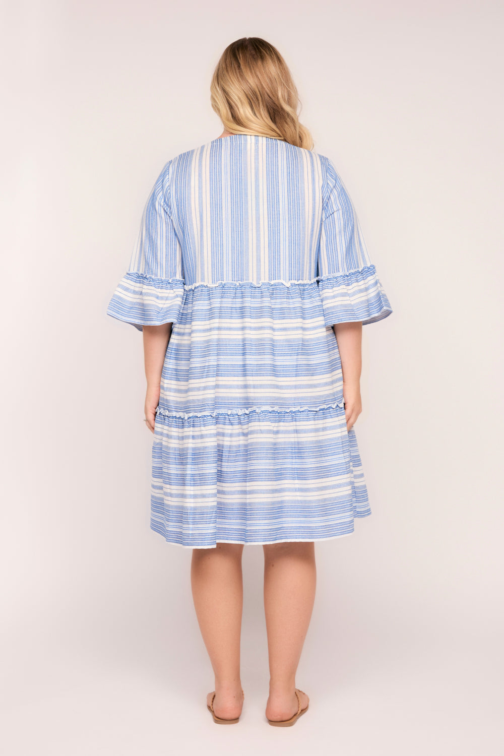 Scout Tiered Dress in Azure Elegance